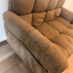 【11/1引き取り可能な方】ニトリ ソファ 二人掛け ブラウン 2wayの画像
