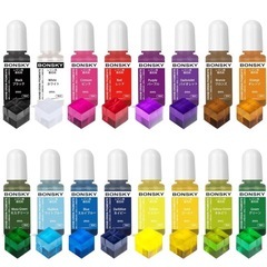 Bonsky レジン 着色剤 レジン液 エポキシ樹脂 着色剤 透明色-16色*10mlの画像