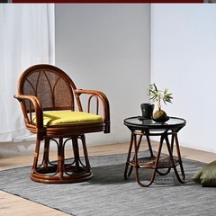 新品　籐回転座椅子 籐 回転椅子 イス ラタンチェア 和 高座椅子 回転チェア の画像