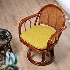 新品　籐回転座椅子 籐 回転椅子 イス ラタンチェア 和 高座椅子 回転チェア の画像