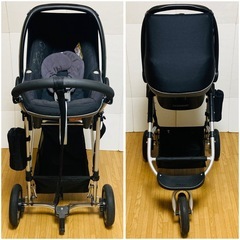 【洗浄済み・美品】エアバギー　マキシコシ　トラベルシステム　アダプター付きの画像