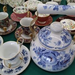 超お洒落　ブルーローズ　アンティーク　ケトル　ホーロー鍋　やかん　ヤカンの画像