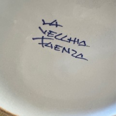 【ヴィンテージ】イタリア工房 ラ・ヴェッキア・ファエンツァ手描き花柄 壺の画像