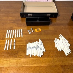 麻雀牌 セット 赤牌 背黄土色牌 全国麻雀製造組合連合会 レトロ 美品の画像