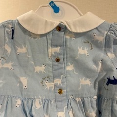 女の子　ベビー服　ケイトスペード　ネコ　70 ワンピース　長袖　コーデュロイ　秋冬の画像