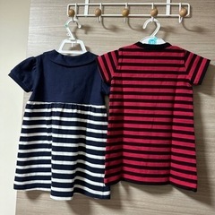 女の子　ベビー服　2枚セット　80 ワンピース　半袖　ボーダー　アニエスベー　の画像