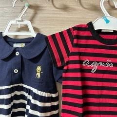 女の子　ベビー服　2枚セット　80 ワンピース　半袖　ボーダー　アニエスベー　の画像