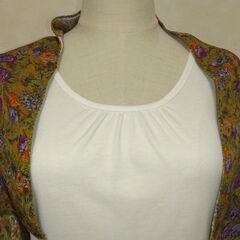 ストール　キャメル×花の画像