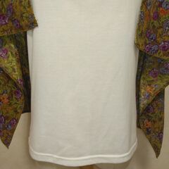 ストール　キャメル×花の画像