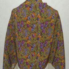 ストール　キャメル×花の画像