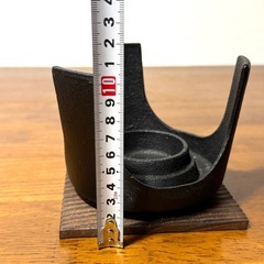 南部鉄器 丸型コンロ 木台付 南部池永 固形燃料用の画像