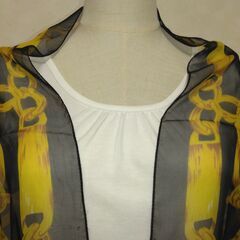 ストール　ブラック×チェーンの画像