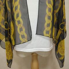 ストール　ブラック×チェーンの画像