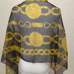 ストール　ブラック×チェーンの画像