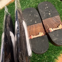 👘【3足セットでお得✨】女性用下駄＋高級旅館「竹ふえ」スリッパ2足セット🌿の画像