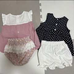 女の子　ワンピース　花柄　ベビー服まとめ売り　半袖　70の画像