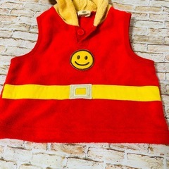 【アンパンマン】なりきりベスト　フード付き　フリース　変身　90サイズの画像