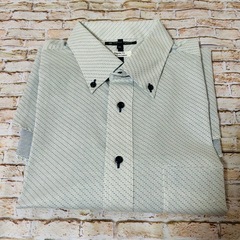 【美品・綿100%】メンズ　半袖　ワイシャツ襟付き　ポロシャツ　LLサイズの画像