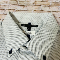 【美品・綿100%】メンズ　半袖　ワイシャツ襟付き　ポロシャツ　LLサイズの画像