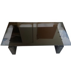 【超レア】アルマンドロゴ入り✨ ガラステーブル／ブラック系／直接引取歓迎（さいたま市）  高級感抜群　インテリアにもの画像