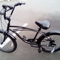 24インチ　黒　変速　ビーチクルーザー　BMX風の画像