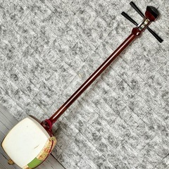 中棹三本継三味線 紫檀・紅木・丸打胴・東さわり・鼈甲撥・樹脂撥付きの画像