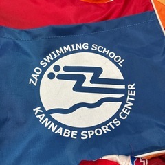 蔵王スイミング、神辺スイミング　バッグと水着、水泳帽子の5点セットの画像