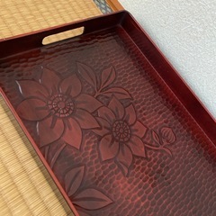 お盆　トレー　鎌倉彫の画像