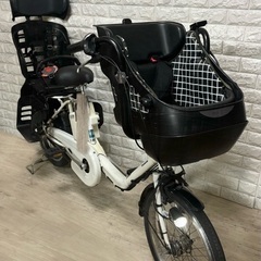 🌸美品🌈大容量8🌸室内保管🌼パナソニック ⚪️ギュット　🌸子供乗せ電動自転車ホワイト1の画像