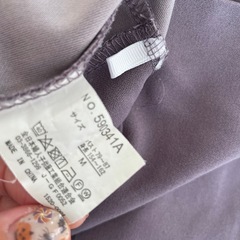 パープル サロペット コットン混合 前面ポケットありの画像