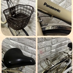 🉐超お買い得🌸美品🌸室内保管🌈バッテリー良好🌸パナソニック　ビビ　🌸電動自転車アイボリー1の画像