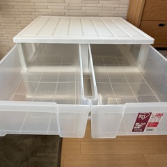 ⚫︎お譲りします⚫︎ アイリスオーヤマ チェスト 押入れ 3段 収納ケース　ホワイト/クリア OC-746の画像