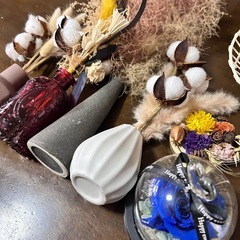 お値下げ✨インテリア雑貨　ワイヤー2段ラック　ブリザードフラワー　ドライフラワーの画像