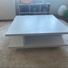 センターテーブル/白色/シンプル/正方形　　の画像