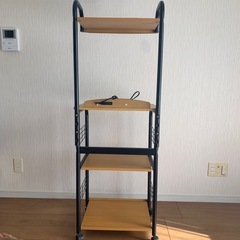 キッチンラック　レンジラック　キャスター、コンセント付きの画像