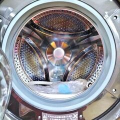 ●SHARP シャープ ドラム式 洗濯乾燥機 7kg ES-S7F-WL 左開き 2021モデル　洗濯機 プラズマクラスター除菌 コンパクトドラム！の画像