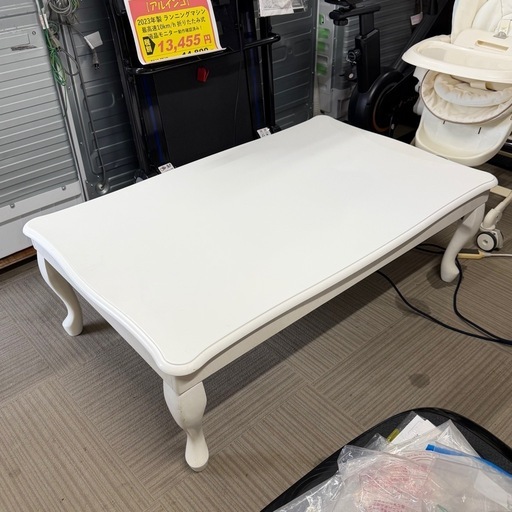 【美品‼️】三栄コーポレーション フレンチカントリー調 120cm幅カジュアルこたつ  家具調コタツ 折りたたみ式 ホワイト♪