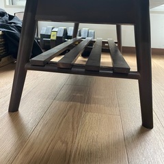 ニトリ　折りたたみテーブル ラポール 棚付きの画像