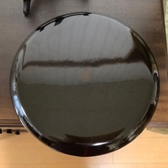 琉球漆器盆　お盆　ハイビスカス　スタンド付　トレー　工芸品の画像