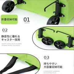 コロコロキャスタータイヤ付きお買い物キャリーケース海外旅行カバン（黒）の画像