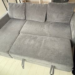 【無料】ニトリ L字ソファベッド✨収納付き・グレー・あきる野引き取り限定の画像