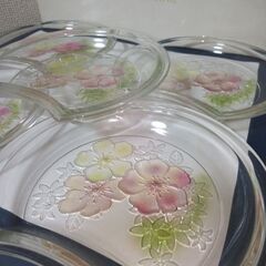 クリスタルグラス HOYAクリスタル ５客　紫陽花模様 クリスタル小鉢虹色の画像