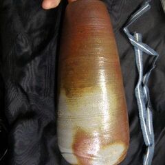 備前焼 花入 不老窯・大饗猛作 陶印入 桐製元箱付 未使用保管品 取りに来ていただける方 受け渡し日時自由の画像