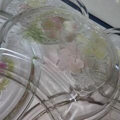 クリスタルグラス HOYAクリスタル ５客　紫陽花模様 クリスタル小鉢虹色の画像