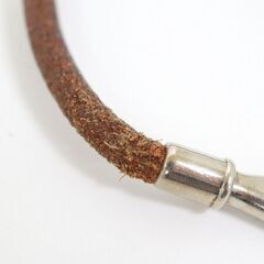 NR66　kt14113tm	【HERMES】 ジャンボブレス　レザー　ブラウン×シルバー金具の画像
