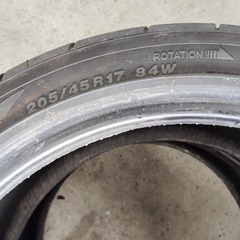 ヨコハマ アドバン ADVAN NEOVA ネオバ AD08R 205/45R17 84W 2本　7分山　まだまだ使えます。の画像