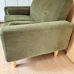 2人掛け　ソファ　スウェード生地の画像