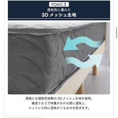 ダブルサイズ　コイルマットレス　使用期間3年の画像