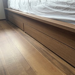 ベッドフレーム　ダブル　北欧　収納付きの画像
