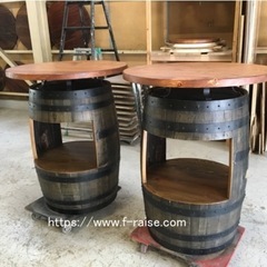 レア　年代物ビンテージウイスキー樽　テーブル の画像